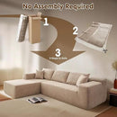 ovios 104" Cloud Sectional Couch with L-Shape Chaise,Modern Modular Sofa with Deep Seat, Upholstered Couches for Living Room Bedroom,No Assembly Required, Camel (Corduroy Fabric) by CozyNest Decor