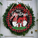 Christmas Gnome Wooden Hanging Sign Door Decoration,Merry Christmas Welcome Sign Front Door with Three Dwarfs for Christmas Home Window Wall Farmhouse Indoor Outdoor by CozyNest Decor