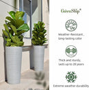 GreenShip 27" Tall Planters, Set of 2 – Black Outdoor Planter for Front Porch & Tall Plants, Weather-Resistant, with Drainage Hole & Rubber Plug (No Plants Included) (Light Gray) by CozyNest Decor