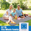 Picnic Blankets Outdoor Extra Large - Waterproof Picnic Blanket with Carry Strap | Machine Washable Picnic Mat with Sandproof Backing for Park,Grass,Hiking,Travel,Concerts,Indoor(Aegean Blue) by TinyTreasures Baby Boutique