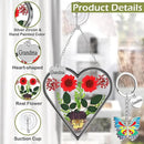 KY&BOSAM Heart Suncatcher Grandma Gifts Glass Butterfly Suncatchers for Window Pressed Flower Between Heart in Glass Metal Engraved Charm Gift for Women Mother's Day Valentine's Birthday Christmas by GreenHaven Gardens