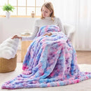 NEWCOSPLAY Faux Fur Twin Blanket Purple Rainbow Luxury Fluffy Thick Warm Bubble Blanket for Couch Sofa Bed 700GSM (Purple Rainbow, Twin(60"x80")) by CozyNest Decor