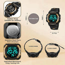 Kids Watch,Boys Watch for 3-15 Year Old Boys,Digital Sport Outdoor Multifunctional Chronograph LED 50 M Waterproof Alarm Calendar Analog Watch for Children with Silicone Band,Kids Gift by TinyTreasures Baby Boutique