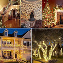 Toodour Solar Christmas Lights, 72ft 200 LED 8 Modes Outdoor Christmas String Lights, Waterproof Solar Fairy Lights for Christmas Tree, Fence, Holiday, Party, Balcony, Christmas Decor - Warm White by GreenHaven Gardens