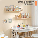 Heimlove Nursery Floating Shelves, Wood Nursery Book Shelves for Wall, 32 inch Wall Bookshelf for Kids Solid Wood Shelves for Books,Toys and Decor Storage, Set of 3 by TinyTreasures Baby Boutique