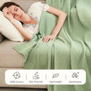 EMME Cotton Blanket Twin XL for Bed Soft Muslin Blankets 66"x90" Lightweight Breathable Layering Bedspread Coverlet All Season Gauze, Sage Green by CozyNest Decor
