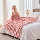 BENVWE Faux Fur Throw Blanket for Couch Bed - Fluffy Soft Thick Bubble Blanket for Living Room Home Decor - Mothers Day Birthday Gifts for Women, Dusty Pink, 63" x 80" by CozyNest Decor