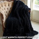 Chunky Knit Blanket - Luxury Soft Cozy 40 * 50 Throw Blanket,100% Woven Blanket Rope Knot Throw Blanket for Couch, Sofa, Home Decor, Gift - Machine Washable（Black） by CozyNest Decor