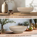 Large Decorative Bowl, Modern Handicraft Resin Bowls for Home Decor, Decorative Fruit Bowl for Kitchen Counter, Stylish Key Bowl for Entry Table, Artificial Stone Resin Beige by CozyNest Decor