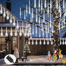 Meteor Shower Lights Christmas Lights Outdoor 24-Tube 576LEDs Snow Falling Rain Cascading Icicle Lights for Xmas Tree Christmas Decorations Wedding Party Holiday Garden Decor, UL Plug White by GreenHaven Gardens