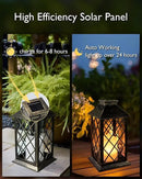 Homemory Solar Lanterns Outdoor Waterproof Hanging with Flickering Flameless Candles, 2 Pack Garden Outdoor Lantern Decorative for Patio Front Porch Backyard Balcony Cabin Outside (Bronze) by CozyNest Decor