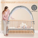Crib Tent to Keep Baby from Climbing Out - Crib Net to Keep Baby in - Pop Up Breathable Cribs Cover - Canopy with Upgrade Strong Mesh and Durable Zipper (Grey, Lager) by TinyTreasures Baby Boutique