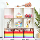 MINTWOOD Design 3-Pack Storage Baskets for Shelves, Playroom and Classroom, Book Basket, Decorative Storage Cube Bins, Woven Closet Organizers, Pantry and Shoe Organizer, Rainbow by TinyTreasures Baby Boutique