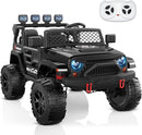 ANPABO 24V 2 Seater Ride On Car for Kids w/EVA Tires, 4X200W Motors, 4 Shock Absorbers, 2.4G Remote Control, Bluetooth Radio, LED Headlights & Searchlights, Electric Car for Kids Ages 3-8, Black by TinyTreasures Baby Boutique