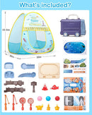 Kids Play Tent, Pop Up Play Tent Fishing Shop Theme with Complete Toy Set, Play Toys Play Set for Kids Indoor Outdoor Pretend Play by TinyTreasures Baby Boutique