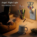 KY&BOSAM Night Light Mom Stained Glass Angel Night Lights Plug Into Wall with Real Flower in Glass and Metal Charm Night Light for Nursery Bedroom Bathroom Decorative Accent Lite Elegant Home Decor by GreenHaven Gardens