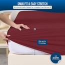Utopia Bedding Waterproof Mattress Protector Queen Size, Premium Terry Mattress Cover 200 GSM, Breathable, Fitted Style with Stretchable Pockets (Burgundy) by TinyTreasures Baby Boutique