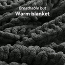 Chunky Knit Throw Blanket, 30''*40'' Knitted Throw Chenille Yarn for Bed Couch, Handmade Dark Grey Crochet Big Thick Blanket, Machine Washable Cute Comfy Blanket for Home Decor by CozyNest Decor