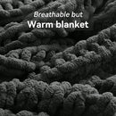 Chunky Knit Throw Blanket, 60''*80'' Knitted Throw Chenille Yarn for Bed Couch, Handmade Dark Grey Crochet Big Thick Blanket, Machine Washable Cute Comfy Blanket for Home Decor by CozyNest Decor