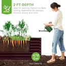 Best Choice Products 8x4x2ft Outdoor Metal Raised Garden Bed, Deep Root Planter Box for Vegetables, Flowers, Herbs, and Succulents w/ 478 Gallon Capacity - Burgundy by GreenHaven Gardens