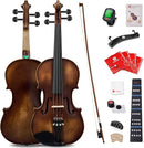 Vangoa Violin 4/4 Full Size Set, Varnish Fiddle Solid Wood for Professional Adults Senior Intermediate Beginners Student Starter Acoustic Violins Kit Outfit with Ebony Fitted, Hard Case, Right Handed by TinyTreasures Baby Boutique