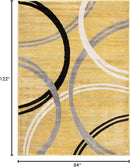 Rugshop Modern Wavy Circles Design Area Rug 7'10" x 10'2" Yellow by TinyTreasures Baby Boutique