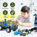 Stem Toys for Boys Age 8-12 - Off-Road Metal Model Car Kits, 283pcs Stem Building Toys Kits, Army Toy for 8-10，STEM Projects for Kids 10-12, 12-14 Engineering Gifts for Ages 14 and Up Adults by TinyTreasures Baby Boutique
