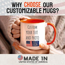 Custom Mug Upload Your Picture Personalized Coffee Mug with Photo Text Name Customized Cup Unique Ideas Gifts for Men Women Mom Dad Girlfriend Boyfriend Friend Family (Orange, 15oz) by TinyTreasures Baby Boutique