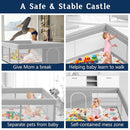74x50 Inch Baby Playpen with Mat, Playpen with Cute Mat for Babies and Toddlers Play Pen Playards Safety Gate Fence Active Center Indoor by TinyTreasures Baby Boutique