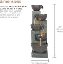 Alpine Corporation TZL390 Elegant Outdoor 5 Tier Bowls Waterfall Fountain with LED Lights for Garden, Patio, Yard, and Outdoor Spaces, Relaxing Cascading Fountain, 39" H, Gray by GreenHaven Gardens