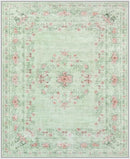 Wonnitar Green Area Rug for Living Room, Floral Bow 8x10 Washable Rug, Ultra-Thin Non Shedding Soft Boho Carpet for Bedroom Dining Room Playroom Dorm, Light Green by TinyTreasures Baby Boutique