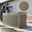 Vixzen 60 Gallon Outdoor Deck Box,Lockable Resin Waterproof Storage Box,UV Resistant,Weather Resistance,Outside Storage Bin for Gardening Tools,Pool Supplies,Gray by CozyNest Decor