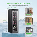 NutriChef Single-Zone Wine Cooler & Chiller – Digital Touch Control, Airtight Seal, 14-Bottle Capacity, Black by CozyNest Decor