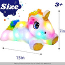 Cuteoy Light-up Plush White Unicorn LED Stuffed Animal Birthday Christmas Plushies Toy Gifts for Kids Toddler Girls, 15" by TinyTreasures Baby Boutique