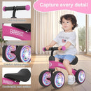 Baby Balance Bike Toys for 12-36 Months Kids Toy Boy and Girls Gifts Toddler Best First Birthday Gift Children Walker No Pedal Infant 4 Wheels Bicycle (Colorful, Rose Red-Light) by TinyTreasures Baby Boutique
