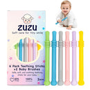 Babies Teether Teething Toys , Montessori Toy Teethers for 0-36 Months, Infant Sensory Relief Teething Stick Toys, Parent Baby Essentials, Baby Gift Teether – BPA‑Free, Food‑Grade Silicone 6 Pack by TinyTreasures Baby Boutique