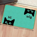 Mingnei Hi Bye Cat Welcome Doormat for Home Kitchen Entrance, Funny Black Cat Lover Floor Mat for Indoor/Outdoor Entryway Rug 30x17 (Green) by CozyNest Decor
