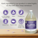 SoCal Suds & Company 128oz Certified Organic Foaming Hand & Body Wash - Gentle Natural Body,Baby & Face Wash for Sensitive Skin, Moisturizing Soap, Hand Soap and More - Lavender by TinyTreasures Baby Boutique