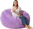 3.5FT Bean Bag Chairs Teardrop Bean Bag Chair for Adults Beanbag Chair with Memory Foam Filled Machine Washable Cover for Living Room, Bedroom (Large,Purple) by TinyTreasures Baby Boutique