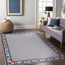 Beverly Rug Outdoor Rug 9x12 Modern Bordered Large Area Rugs for Indoor and Outdoor Patio Easy to Clean Non Shedding Living Room Porch Garden Washable Outside Carpet (9 x 12 Gray) by CozyNest Decor
