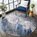 Washable Area Rugs 8ft Non-Slip Modern Abstract Soft for Living Room Entryway Bedroom Nursery, Print Pattern, Blue Grey Navy Gray by TinyTreasures Baby Boutique