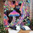 ADDWel Blacklight Mushroom Tapestry, Upright Tapestry Glow In The Dark, UV Reactive Black Light Tapestries Posters Wall Hanging for Backdrop Bedroom Dorm Living Room Decor(70"x90") by CozyNest Decor