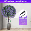 Artificial Lavender Topiany Ball Trees Set of 2,17” Resistant Fake Evergreen Shrubs with Ground SpilRealistic Outdoor Indoor Plants for Garden Porch Maintenance-Free Potted by GreenHaven Gardens
