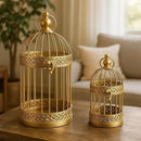 VELA LANTERNS Birdcage Decor Candle Holder Lantern Decorative Wedding Table Centerpiece Decorations, 10" and 6" Tall, Gold, Set of 2 by CozyNest Decor