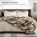 EVERGRACE Ultra Soft Luxury Fluffy Ridgeline Faux Rabbit Fur Throw Blanket, Thick Warm Bubble Throw for Bed, Cozy Plush Reversible Blankets for Couch, Chair, Sofa, Beige & Gray, 50x60 Inches, 870 GSM by CozyNest Decor