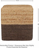 REDEARTH · Cube Pouf Foot Stool Ottoman - Jute Braided Pouffe Poof Accent Sitting Footrest for The Living Room, Bedroom, Nursery, Patio, Lounge - Set of 2 (14.5”x14.5”x16”; Natural Acorn) by CozyNest Decor