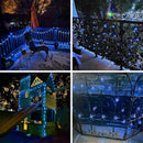 Blue 2-Pack 100 LED 64FT Crystal Globe Solar Christmas Lights, Outdoor Waterproof Solar String Lights with 8 Lighting Modes, Solar Outdoor Decorations for Tree Garden Patio Party Wedding Christmas by GreenHaven Gardens
