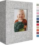 Vienrose Small Photo Album 4x6 100 Photos Linen Cover Picture Book with Front Window for Baby Wedding Children by TinyTreasures Baby Boutique