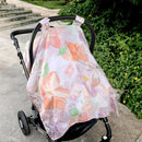 Car Seat Cover Baby, Infant Car Seat Canopy Covers for Newborn Girls Boys, Soft Minky Carseat Covers Stretchy Multi-Use Nursing Cover for Stroller Baby Car Seat, Purple Floral by TinyTreasures Baby Boutique