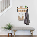 Sorbus Coat Hooks Wall Mount with Shelf – 16 Inch Coat Rack Wall Mount with 5 Heavy Duty Hooks – Floating Wall Shelf with Hooks for Entryway, Bathroom, Bedroom, Kitchen, or Mudroom (Maple Wood) by CozyNest Decor
